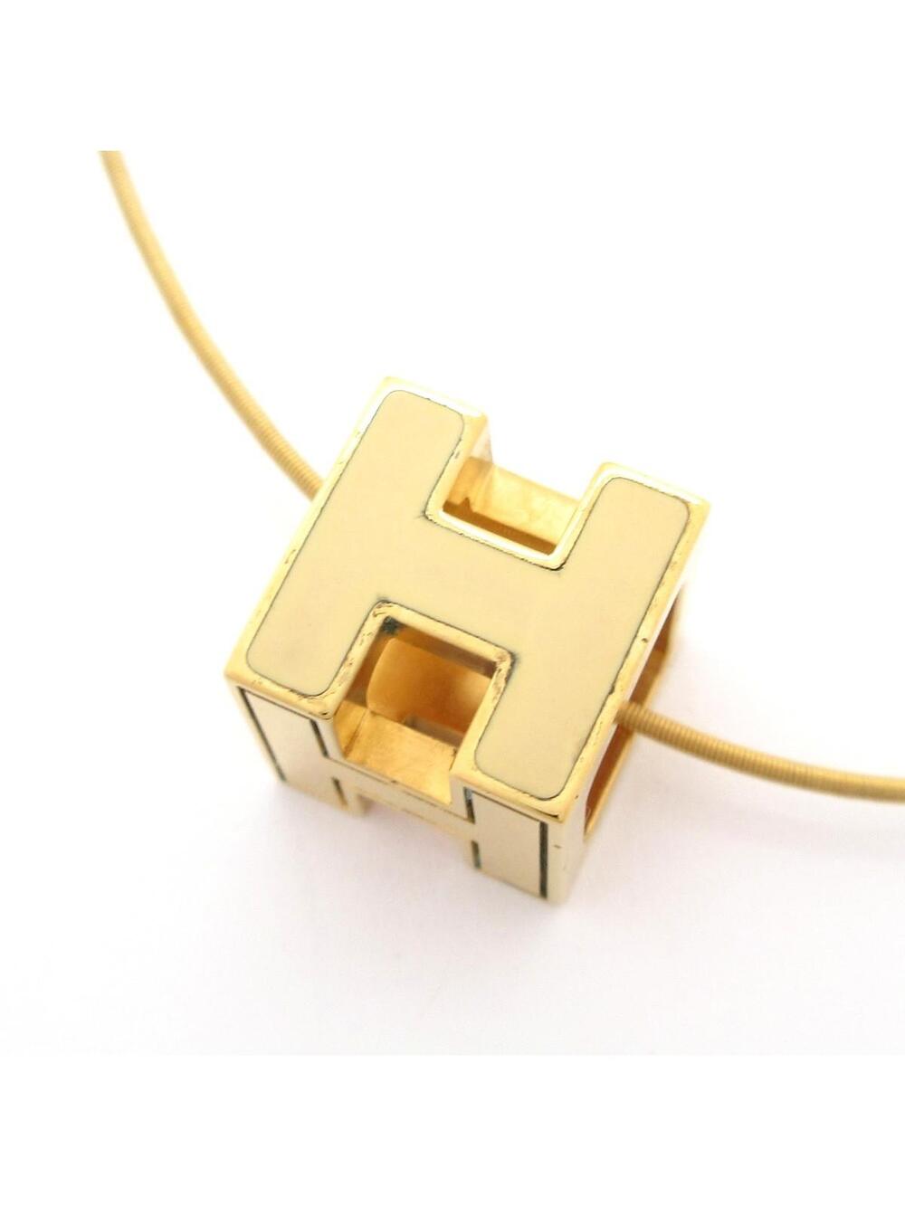 Hermes H-Cube Gold Hardware Necklace #358588H50B